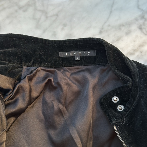 Theory Black Velvet Jacket | Size L - Picture 3 of 3